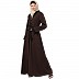 Front open abaya with black border- Coffee-Brown  Front open abaya with black border- Coffee-Brown